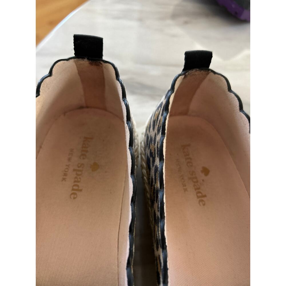 Kate Spade Brown Leopard Cheetah Scallop Edge Slip On Sneakers - Picture 2 of 7